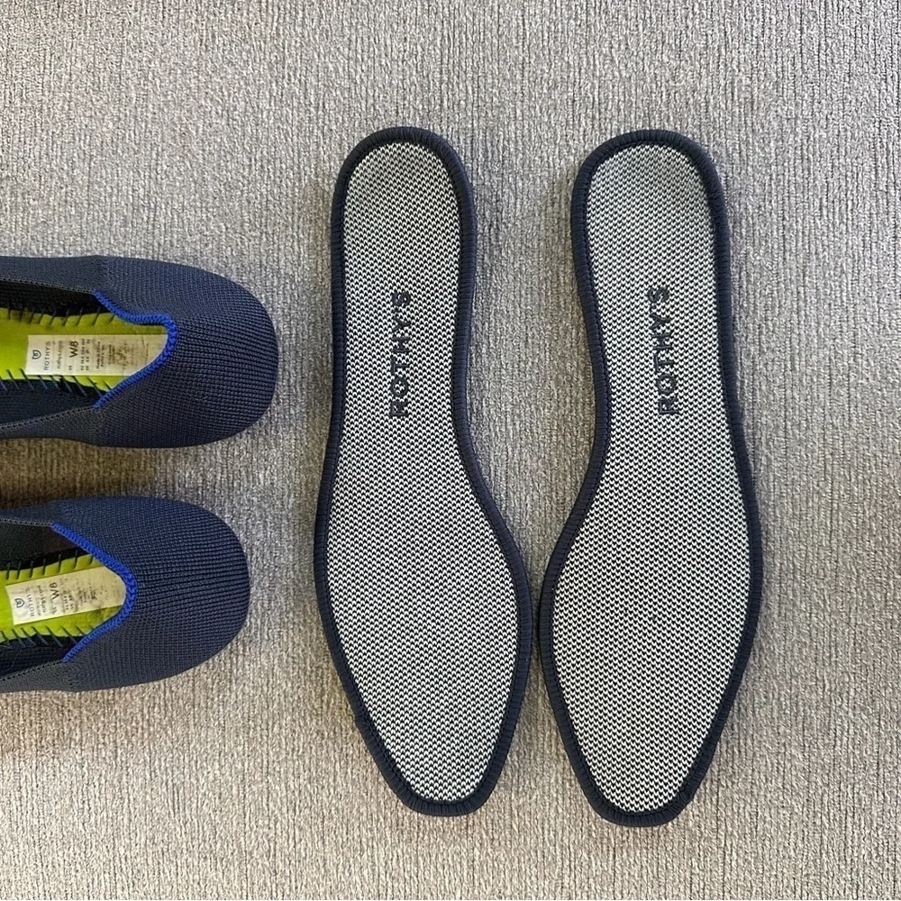 Rothy's The Square Starling Blue Cap Toe Flats